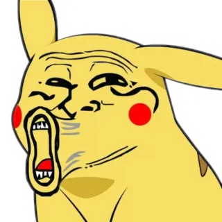 🥳 Pikachu ปิกาจู, มีม, ตลก, การ์ตูน, สีเหลือง, โปเกมอน telegram sticker