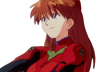 🙂 Asuka Langley Soryu Neon Genesis Evangelion anime, karakter, gadis, rambut merah, Eva telegram sticker