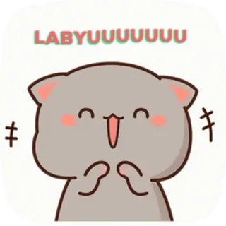 ♥️ LABYUUUUUUUUU gatto, carino, amore, kawaii, cartoni animati telegram sticker