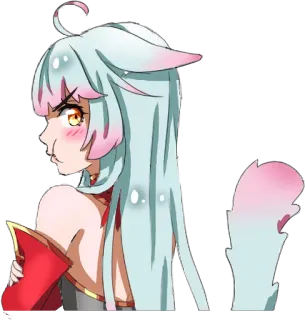 😑 애니메이션, 만화, 카와이, 귀여운, 소녀, 일러스트, 디지털 아트 telegram sticker