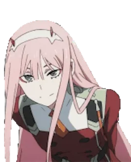 😏 Zero Two Darling in the Franxx Anime, Zero Two, Darling in the Franxx, Personaggio, capelli rosa telegram sticker
