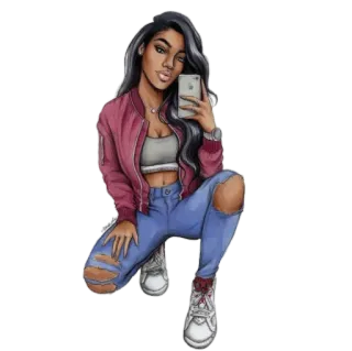 🌝 wanita, gadis, selfie, kasual, mode, pose, gaya whatsapp sticker
