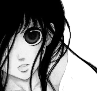 😯 Gadis anime, Manga, Hitam putih, Potret, Ilustrasi telegram sticker