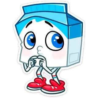 😥 Milchkarton, Cartoon, niedlich, Augen, kawaii, Figur, Essen whatsapp sticker