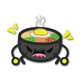 😡 碗, 生气, 卡通, 食物, 蛋, 搞笑 telegram sticker