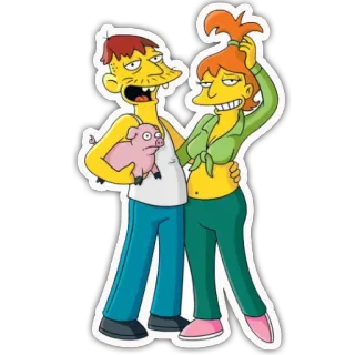 👫 the Simpsons, cartoon, family, pig, humor telegram sticker