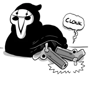 😅 CLONK アニメ, 武器, 銃, 暴力, アニメ暴力, リーパー, オーバーウォッチ telegram sticker