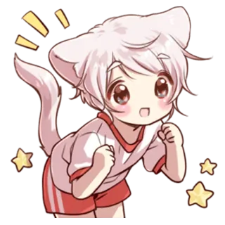 😃 Anime, Manga, Katze, Kawaii, Süß, Cartoon, Sticker telegram sticker