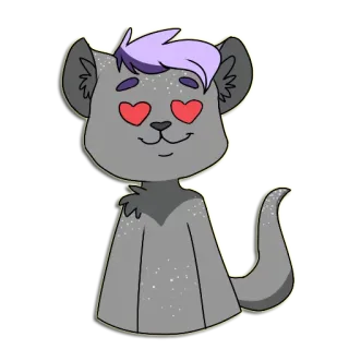 😍 süß, tier, cartoon, liebe, herzaugen, katze, entzückend telegram sticker