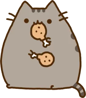 🍗 Pusheen pusheen, katze, cartoon, sticker, süß, lustig, essen telegram sticker