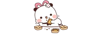 🔰 cute, animal, kawaii, cartoon, sticker, food, eating telegram sticker