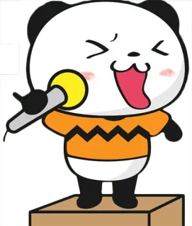 🎤 panda, mikrofon, bernyanyi, kartun, pertunjukan whatsapp sticker