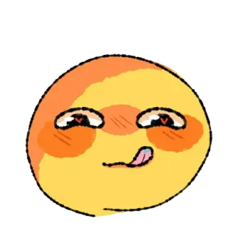 😋 emoji, cute, cartoon, face, tongue, flirty, blush, kawaii telegram sticker