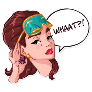 👂 WHAAAT?! mulher, máscara de dormir, surpreso, expressão, choque, confuso, exclamação whatsapp sticker