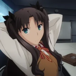 🤨 Rin Tohsaka Fate/stay night Anime, Ragazza, Adolescente, Personaggio, Carino telegram sticker