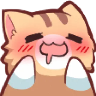 🤤 kat, schattig, dier, sticker, emoji, cartoon telegram sticker