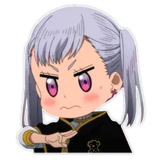 ☺️ Noelle Silva Black Clover anime, chibi, Black Clover, Noelle Silva, magic, manga telegram sticker