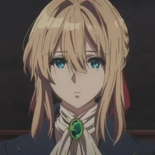 💮 Violet Evergarden Anime, Mädchen, Blond, Charakter, Elegant, Porträt telegram sticker