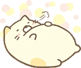 🍜 cat, cute, animal, sticker, cartoon, sleeping, pet, chubby whatsapp sticker
