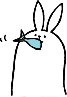 🐰 conejo, conejito, pez, animal, dibujos animados, lindo telegram sticker