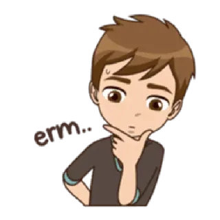 🤐 erm... pensando, confuso, cartone animato, ponderando, preoccupato telegram sticker