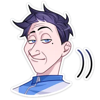 😏 sticker, cartoon, smirk, listening, smug telegram sticker