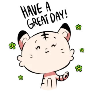 🐯 호랑이, 만화, 귀여운, 동물, 꽃 telegram sticker