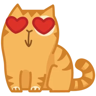 😍 кот, любовь, глаза-сердечки, милый, животное, мультик telegram sticker