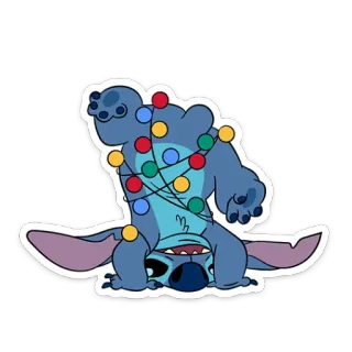 🙃 Stitch Stitch, Natale, Luci, Cartoni animati, Alieno, Carino, Divertente telegram sticker