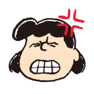 🐧 Lucy van Pelt Peanuts 怒り, 漫画, キャラクター, ピーナッツ, ルーシー・ヴァン・ペルト telegram sticker