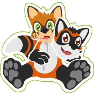 😺 Furry, Cartoon, Maskottchen, Fuchs, Tier telegram sticker