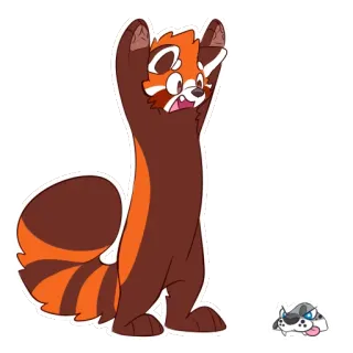 😱 Rode panda, Cartoon, Dier, Schattig telegram sticker