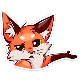 ⁉️ rubah, binatang, kartun, ilustrasi, oranye, imut, lucu, sarkastik telegram sticker