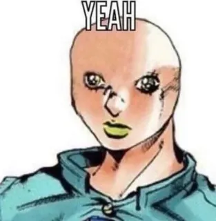 😏 YEAH Meme, Drôle, Jojo, Personnage, Oui telegram sticker