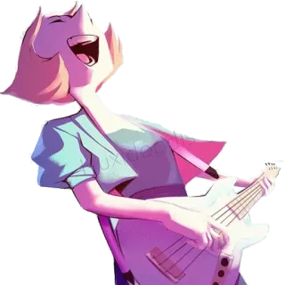 🎤 Pearl Steven Universe Kartun, Animasi, Karakter wanita, Mutiara, Steven Universe, Gitar whatsapp sticker