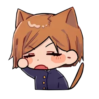 😪 anime, cat, ears, cute, sleepy telegram sticker