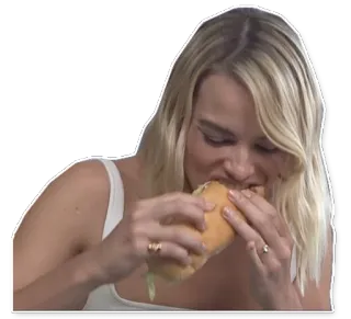 🌭 femme, manger, sandwich, nourriture whatsapp sticker