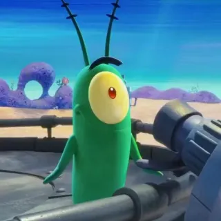 🐙 Plankton SpongeBob SquarePants cartoon, spongebob, plankton, nickelodeon, villain, animation telegram sticker