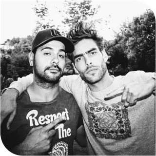 📎 Respect The men, friendship, black and white, respect, posing, casual telegram sticker
