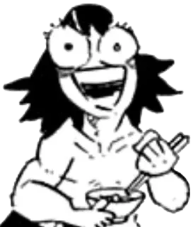 😃 Desenho animado, Comendo, Tigela, Hashi, Anime, Mangá telegram sticker