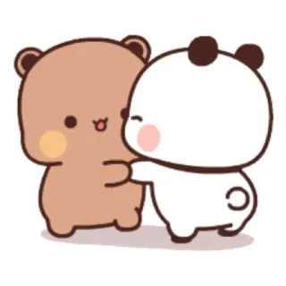 😀 Bär, Panda, süß, kawaii, Umarmung, Cartoon telegram sticker
