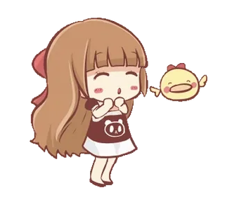 🍞 девочка, мультфильм, милый, кавай, чиби, аниме telegram sticker