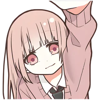 👋 Anime, Kreskówka, Dziewczyna, Słodkie, Różowy, Postać, Manga, Ilustracja telegram sticker