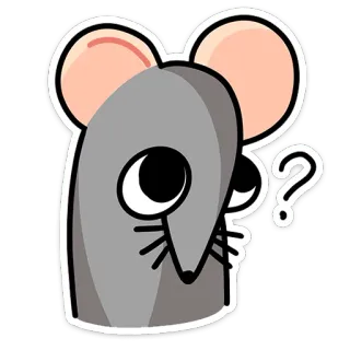 ❓ souris, animal, point d'interrogation, dessin animé, autocollant, mignon, illustration telegram sticker