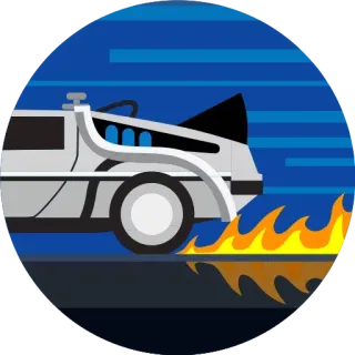 😚 Back to the Future 德劳瑞恩, 时间机器, 回到未来, 电影, 汽车, 未来, 80年代 telegram sticker