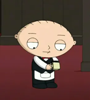 🧸 Stewie Griffin Family Guy stewie griffin, family guy, cartoon, waiter telegram sticker
