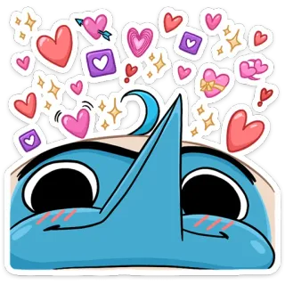 ❤️ мультфильм, животное, милый, сердечки, любовь, каваий, очаровательный telegram sticker