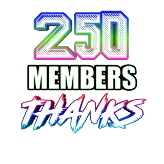 ⏺ 250 MEMBERS THANKS membres, merci, fête, communauté, étape whatsapp sticker