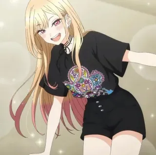 💈 Marin Kitagawa My Dress-Up Darling 애니메이션, 소녀, 귀여운, 만화, 캐릭터, 일러스트 whatsapp sticker