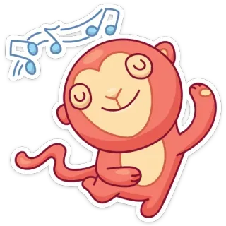 💃 원숭이, 음악, 만화, 동물, 귀여운, 춤 telegram sticker